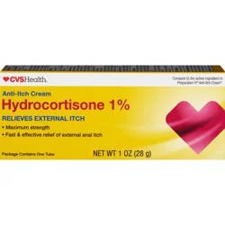 CVS Health Maximum Strength Hydrocortisone 1% Anit-Itch Cream, 1 Oz