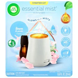 Air Wick Essential Mist Linen & Petals Diffuser Starter Kit 1 Kit