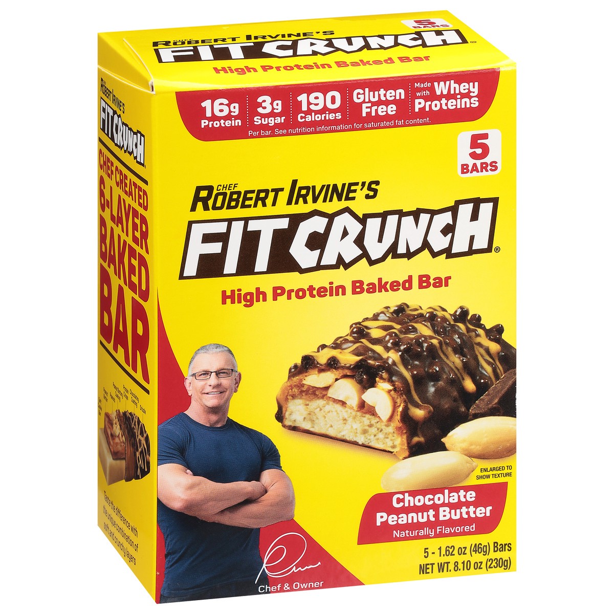 slide 7 of 14, FITCRUNCH High Protein Chocolate Peanut Butter Baked Bar 5 - 1.62 oz Bars, 5 ct