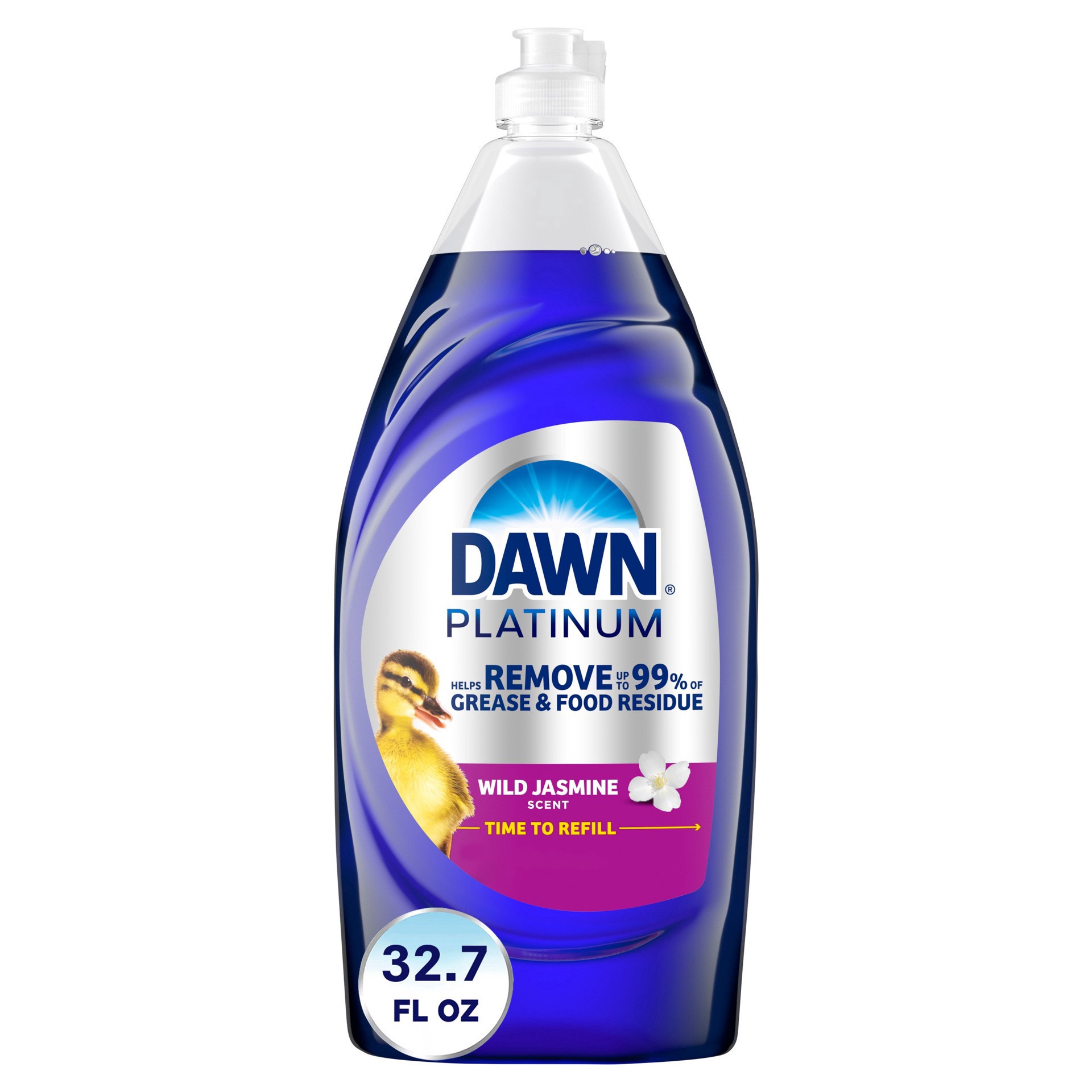 slide 1 of 1, Dawn Platinum Wild Jasmine Scent Dishwashing Liquid 32.7 fl oz, 32.70 fl oz