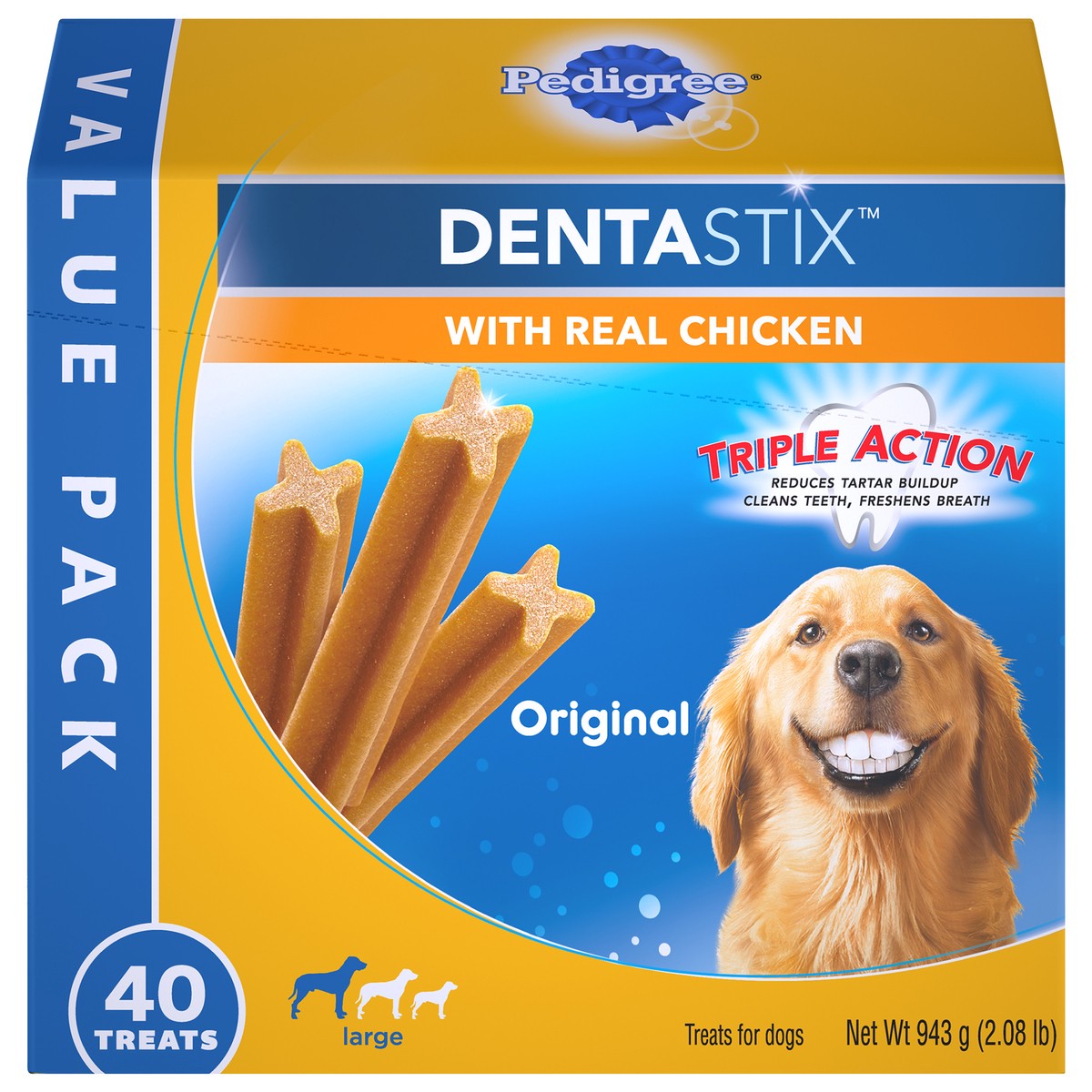 slide 1 of 9, Dentastix Original Large Dental Chicken Dental Dog Treats - 40ct, 40 ct