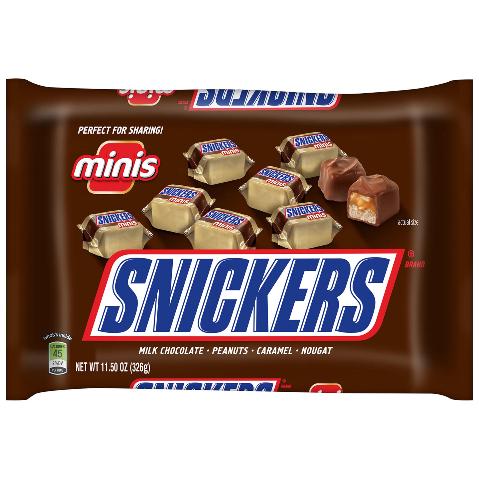 slide 1 of 5, Snickers, Original Minis Chocolate Candy Bars, 11.5 Oz, 11.5 oz