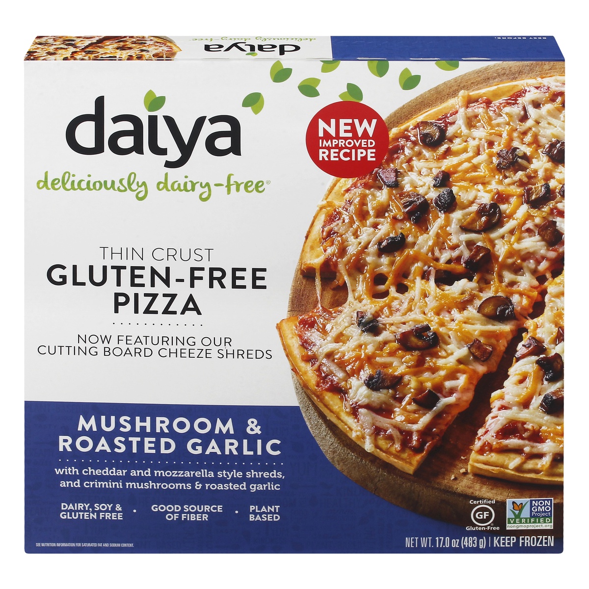 slide 1 of 1, Daiya Dairy Free Mushroom & Roasted Garlic Gluten Free Pizza - 17 oz, 17 oz
