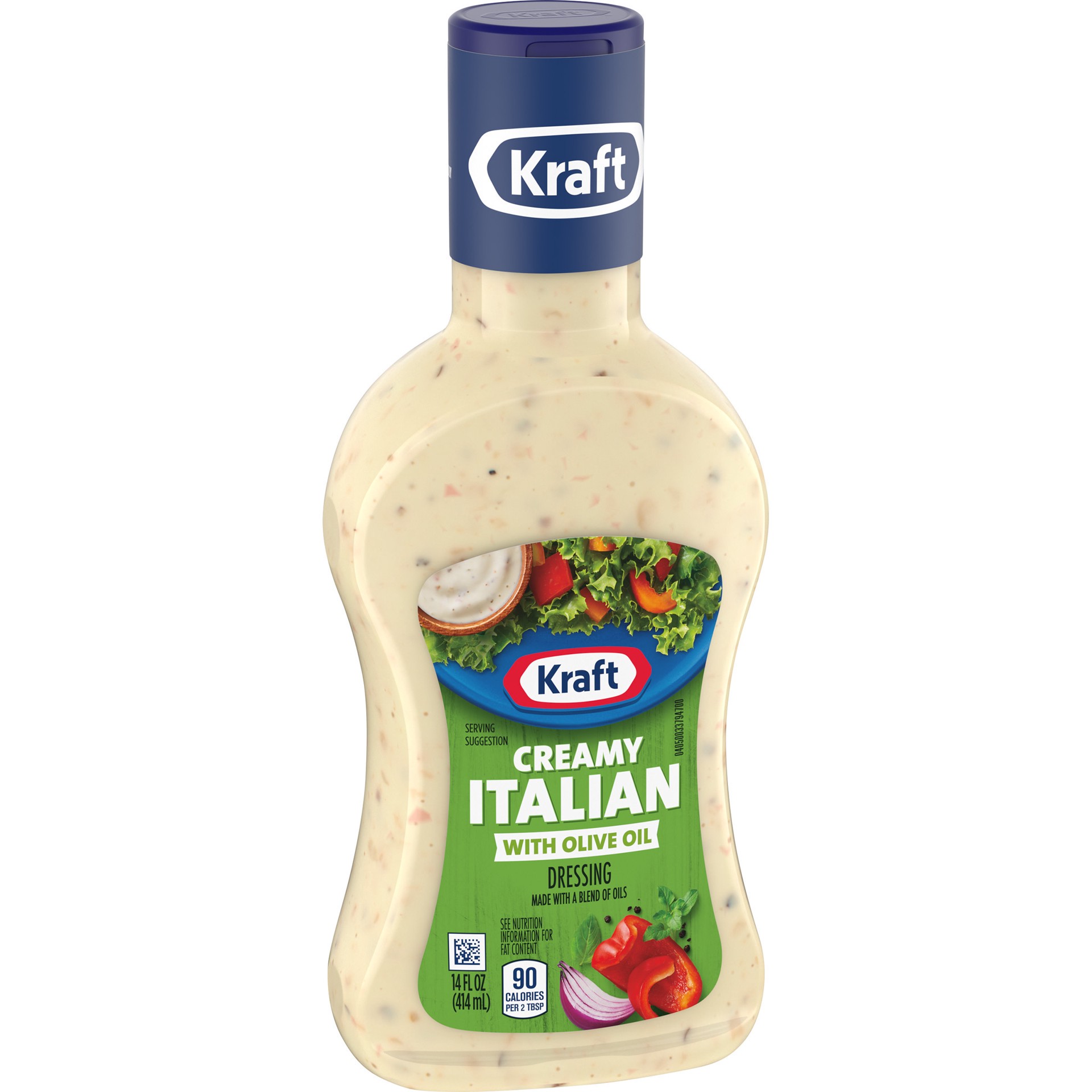 slide 3 of 5, Kraft Creamy Italian Salad Dressing with Olive Oil Bottle, 14 fl oz