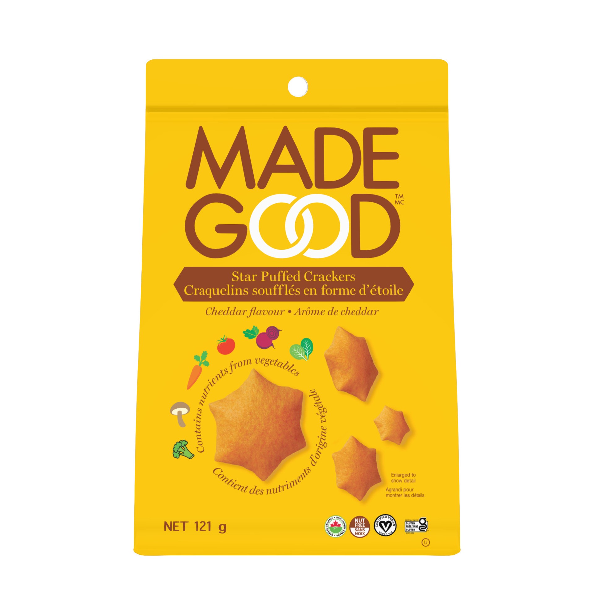 slide 1 of 3, MadeGood Cheddar Star Puffed Crackers 4.2oz, 6 ct