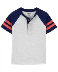 Oshkosh Toddler Colorblock Henley Grey 5T