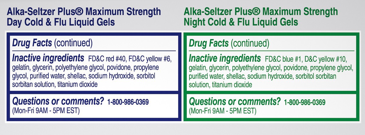 slide 2 of 7, Alka-Seltzer Plus Day Night Multi Symptom Cold Flu Formula Liquid Gels, 20 ct