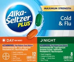 Alka-Seltzer Plus Day Night Multi Symptom Cold Flu Formula Liquid Gels