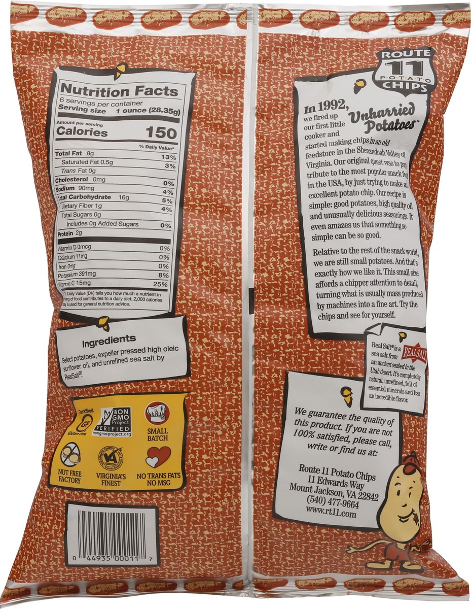 slide 7 of 9, Route 11 potato chips, lightly salted, 6 oz