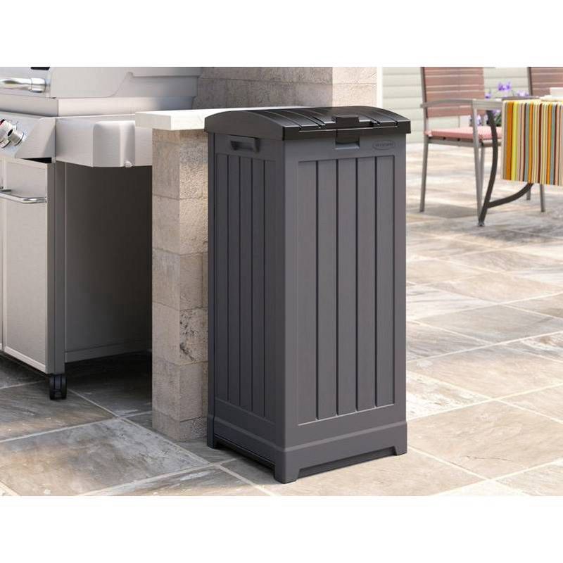 slide 1 of 4, Suncast 39 gal Trash Hideaway - Black, 39 gal