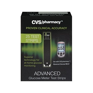 slide 1 of 1, CVS Pharmacy Glucose Meter Test Strips, 25 ct