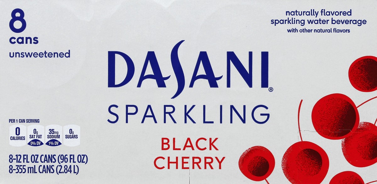 slide 2 of 6, Dasani Sparkling Black Cherry, 8 ct