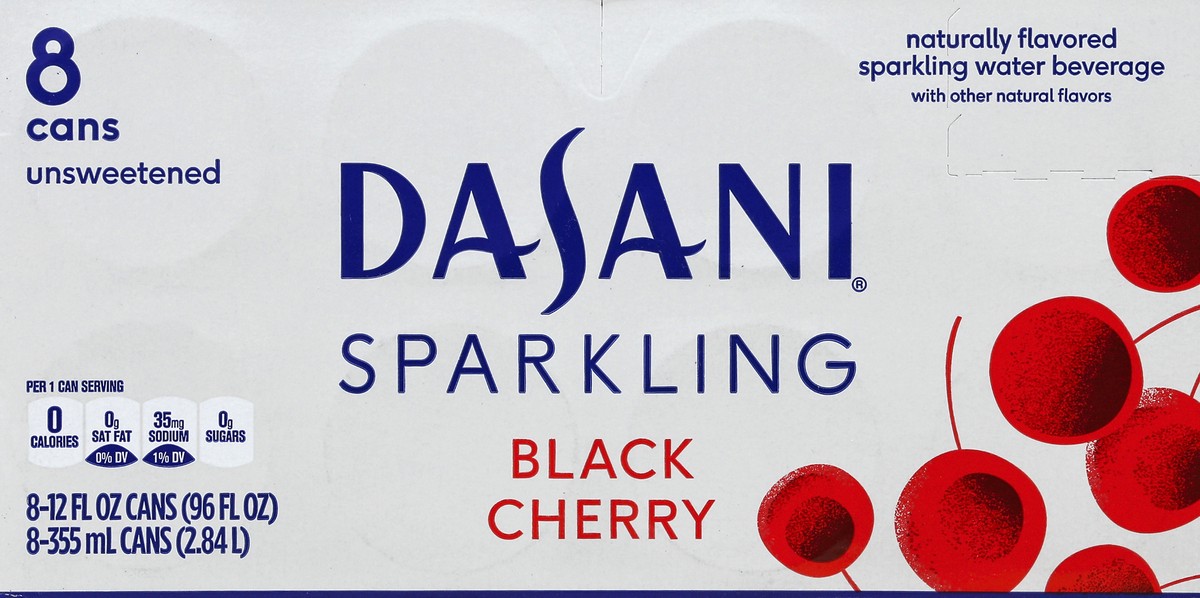 slide 4 of 6, Dasani Sparkling Black Cherry, 8 ct