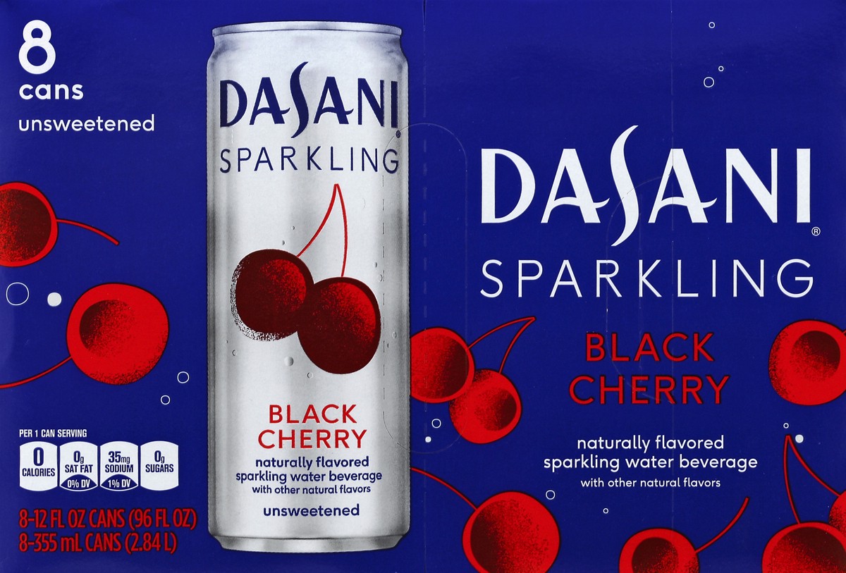 slide 5 of 6, Dasani Sparkling Black Cherry, 8 ct
