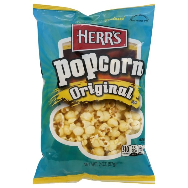 slide 1 of 1, Herr's Original Popcorn Single Serve, 2.5 oz