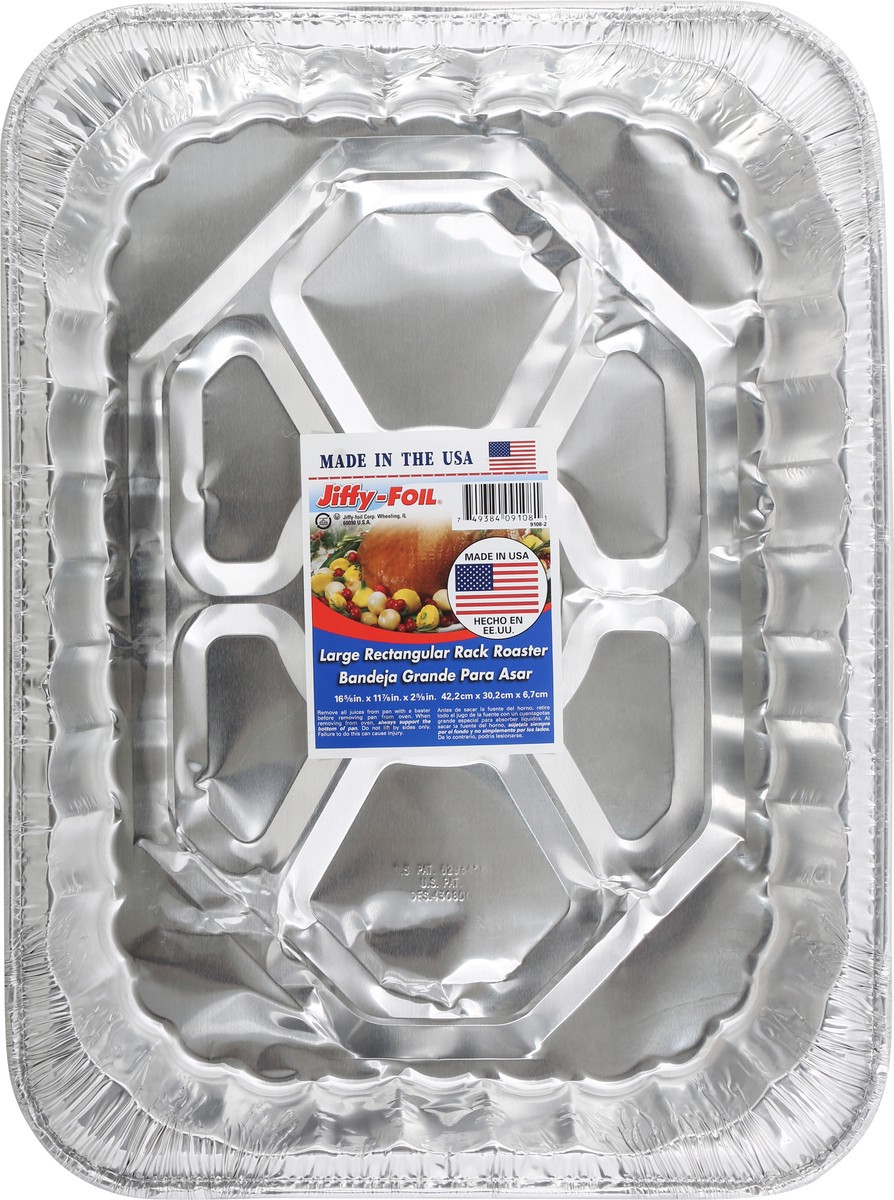 slide 1 of 9, Jiffy-Foil Large Rectangular Rack Roaster Pan 1 ea, 1 ct