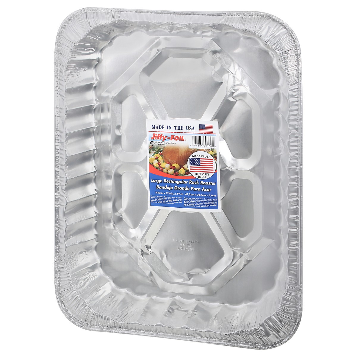 slide 2 of 9, Jiffy-Foil Large Rectangular Rack Roaster Pan 1 ea, 1 ct