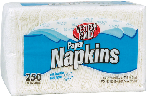 slide 1 of 1, Western Family Paper Napkins, 250 ct