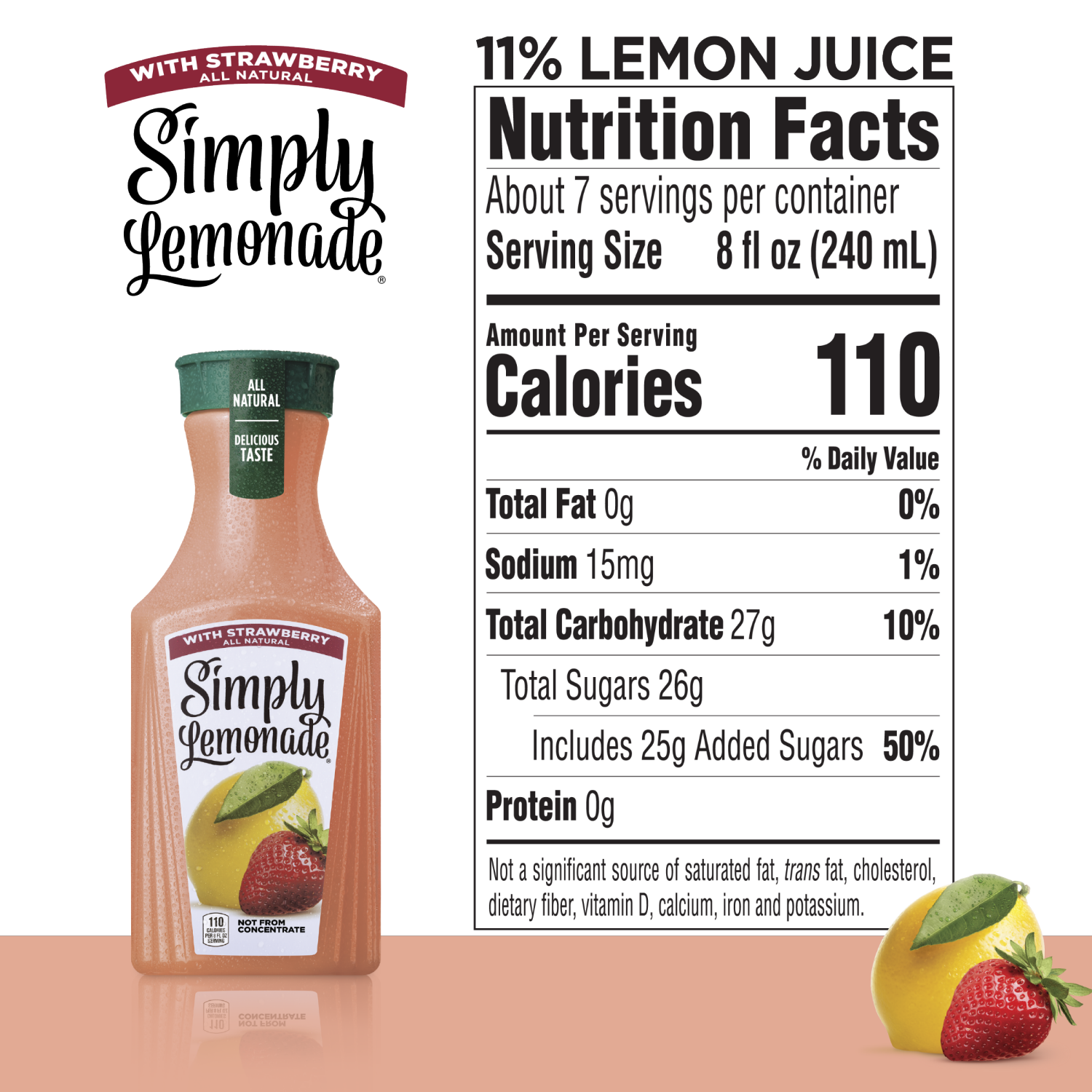 slide 4 of 4, Simply Lemonade w/ Strawberry Bottle, 52 fl oz, 1 ct