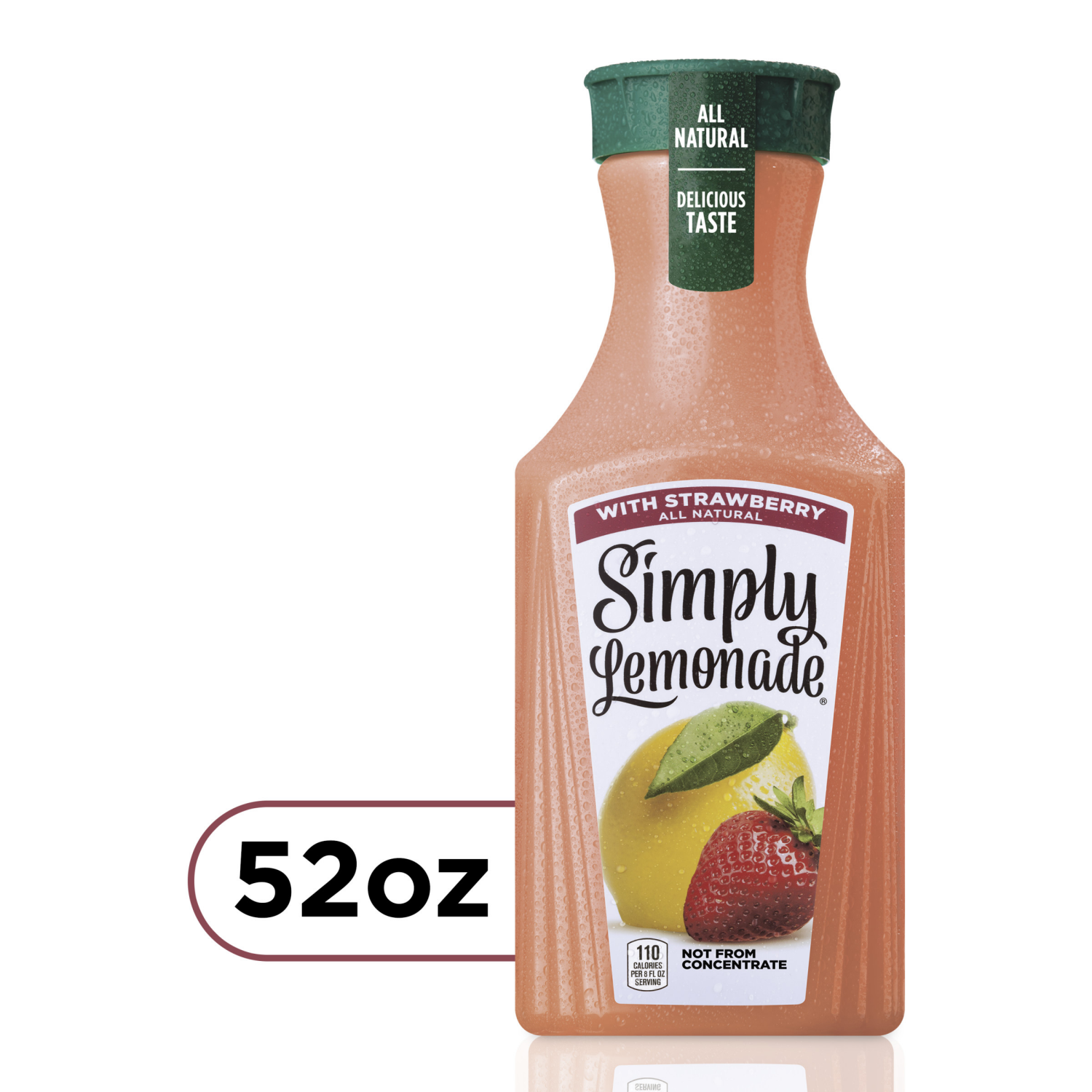 slide 1 of 4, Simply Lemonade w/ Strawberry Bottle, 52 fl oz, 1 ct