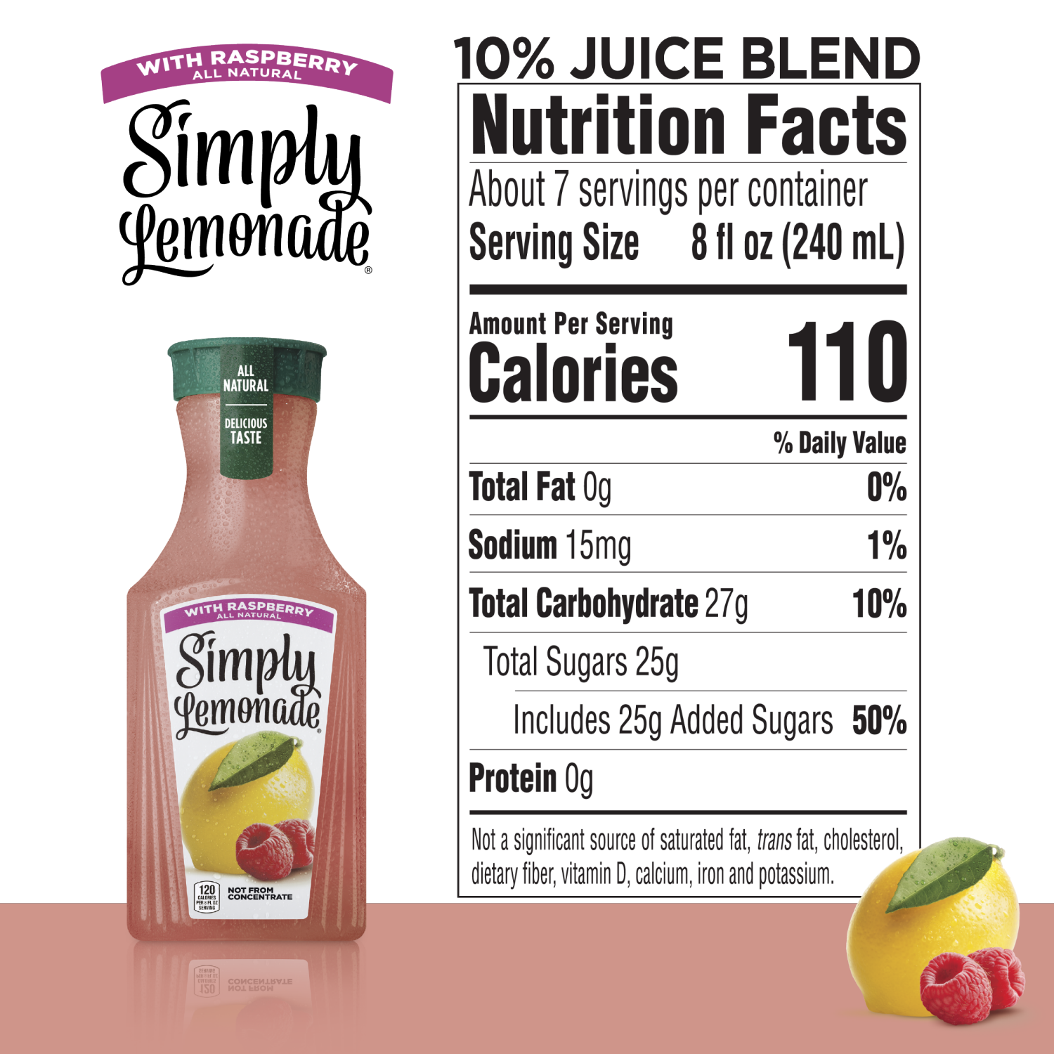 slide 3 of 5, Simply Lemonade with Raspberry, All Natural Non-GMO, 52 fl oz, 52 fl oz