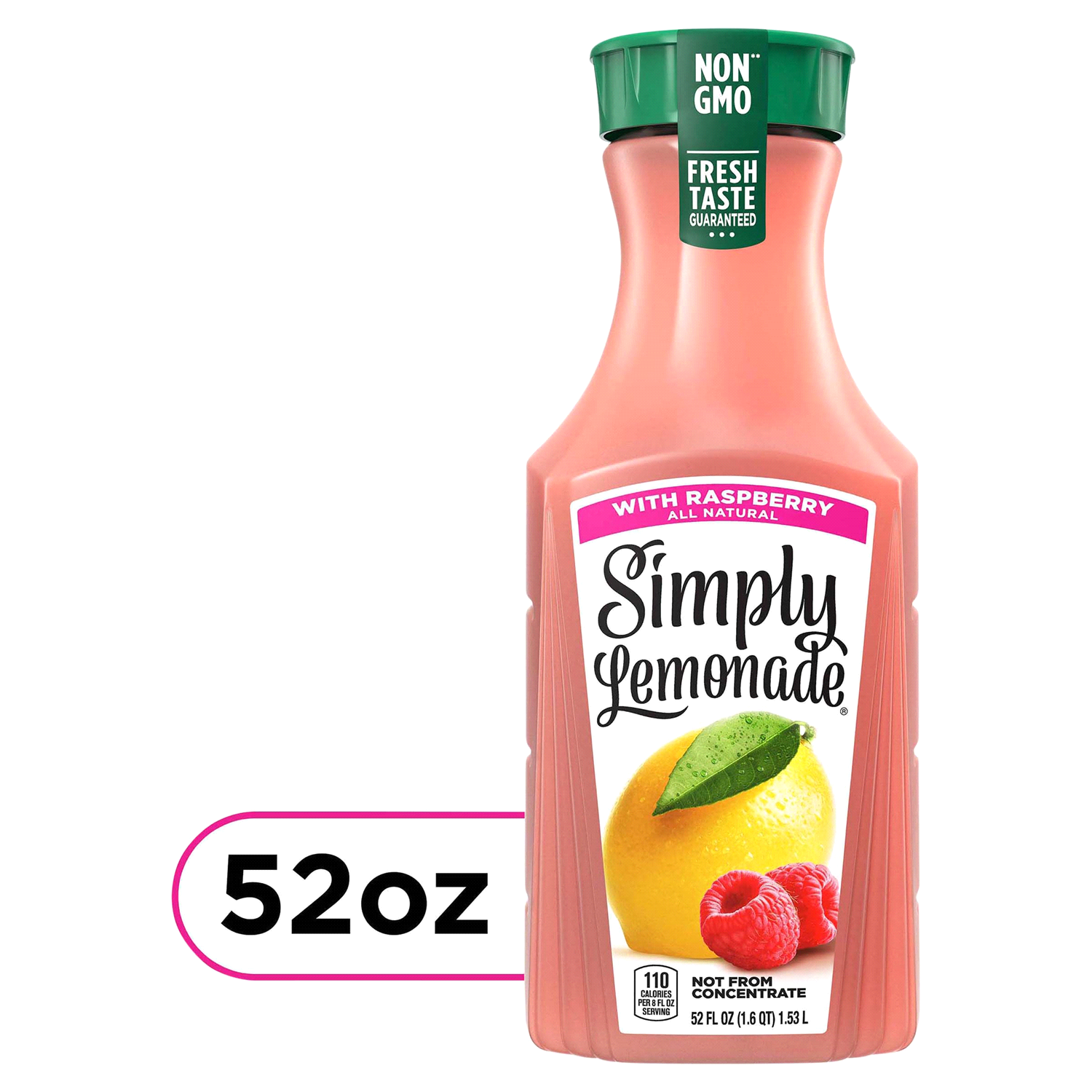 slide 1 of 4, Simply Lemonade with Raspberry, All Natural Non-GMO, 52 fl oz, 52 fl oz
