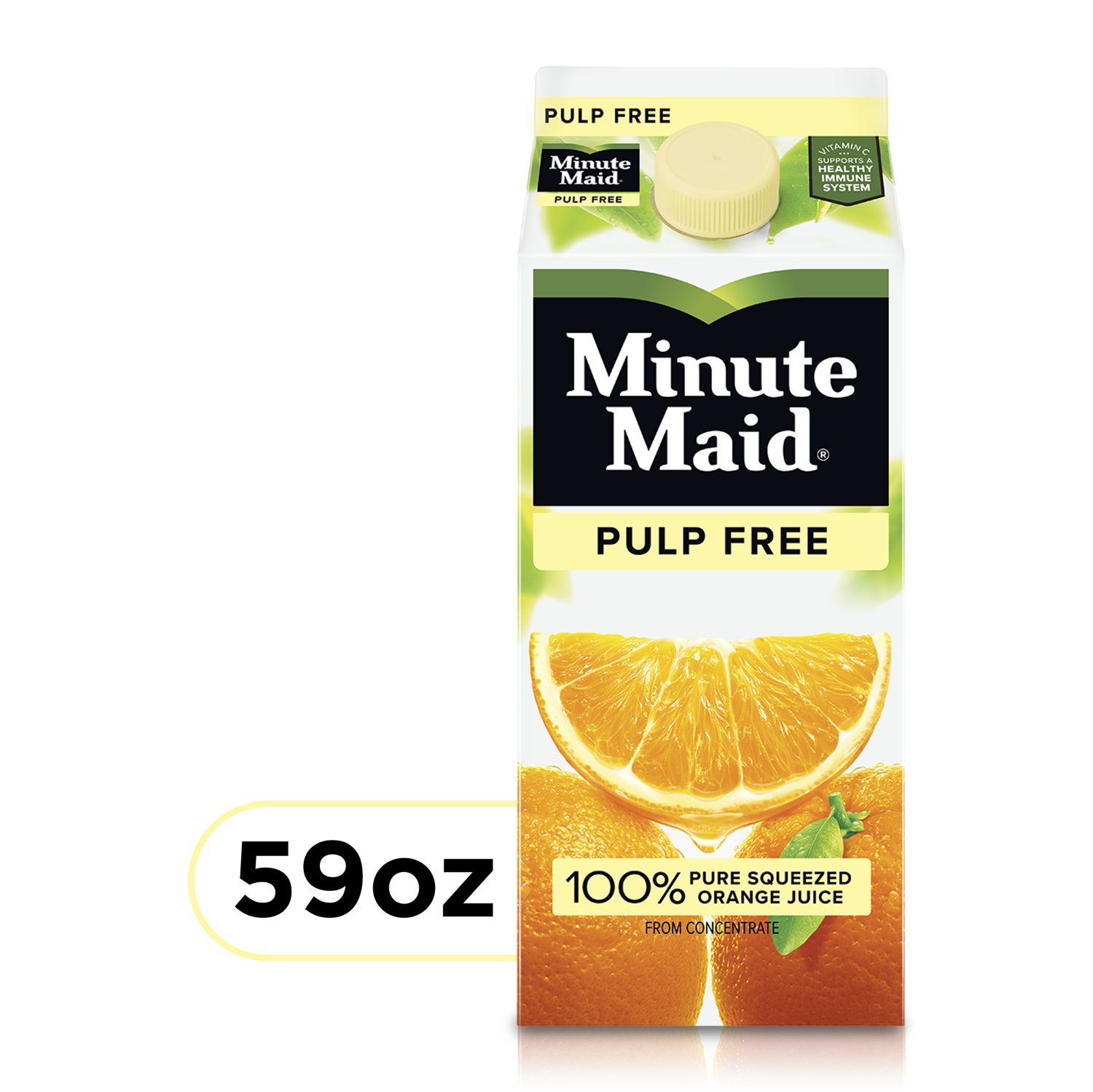 slide 1 of 4, Minute Maid Pulp Free Orange Juice 59 ounces, 59 fl oz