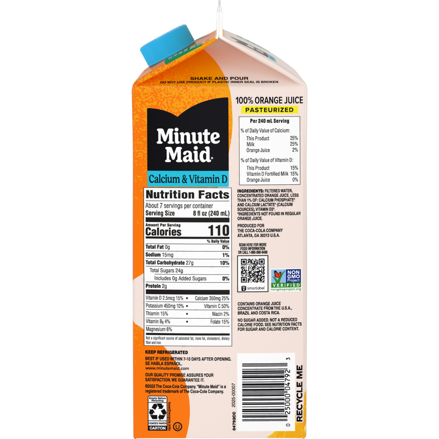 slide 5 of 7, Minute Maid Orange Juice Calcium Carton- 59 fl oz, 59 fl oz