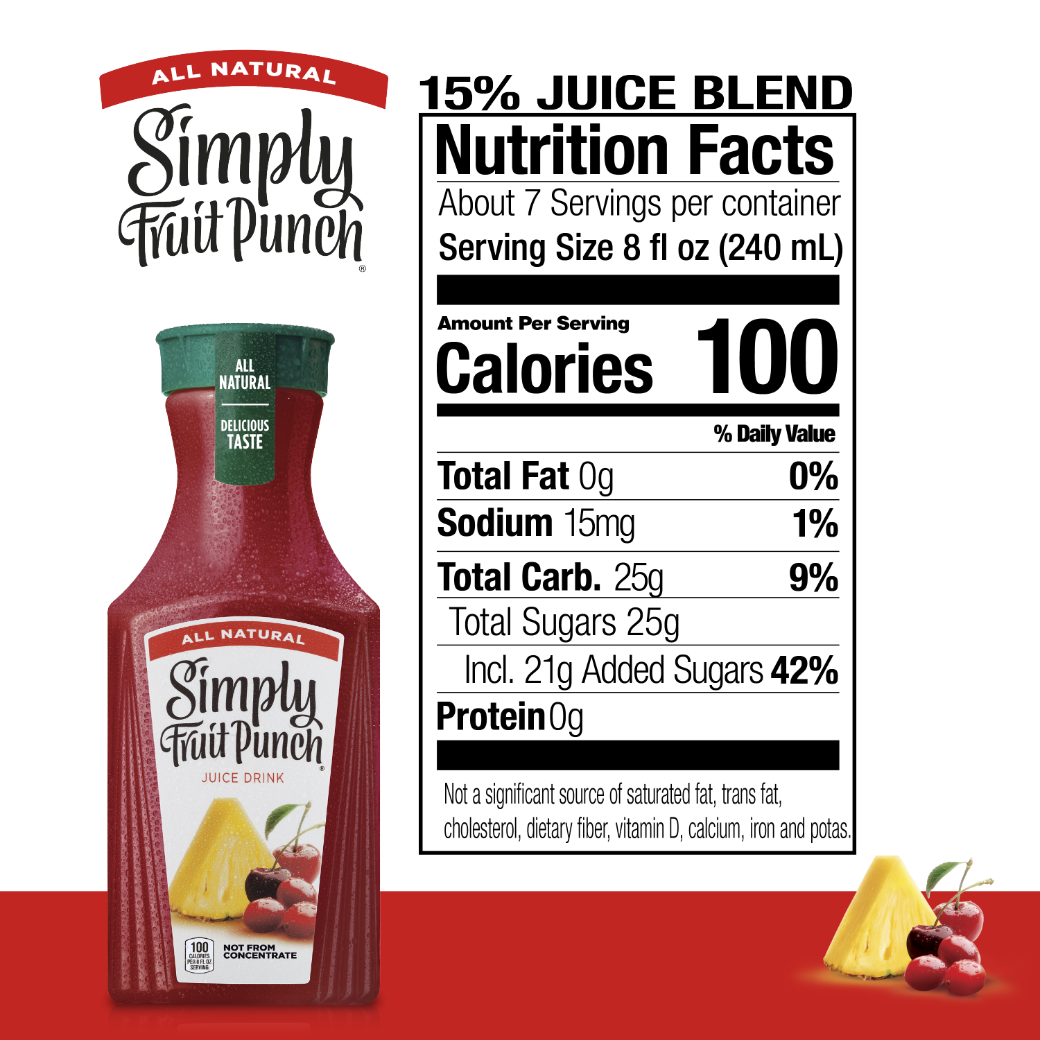 slide 3 of 5, Simply Fruit Punch Bottle, 52 fl oz, 1 ct