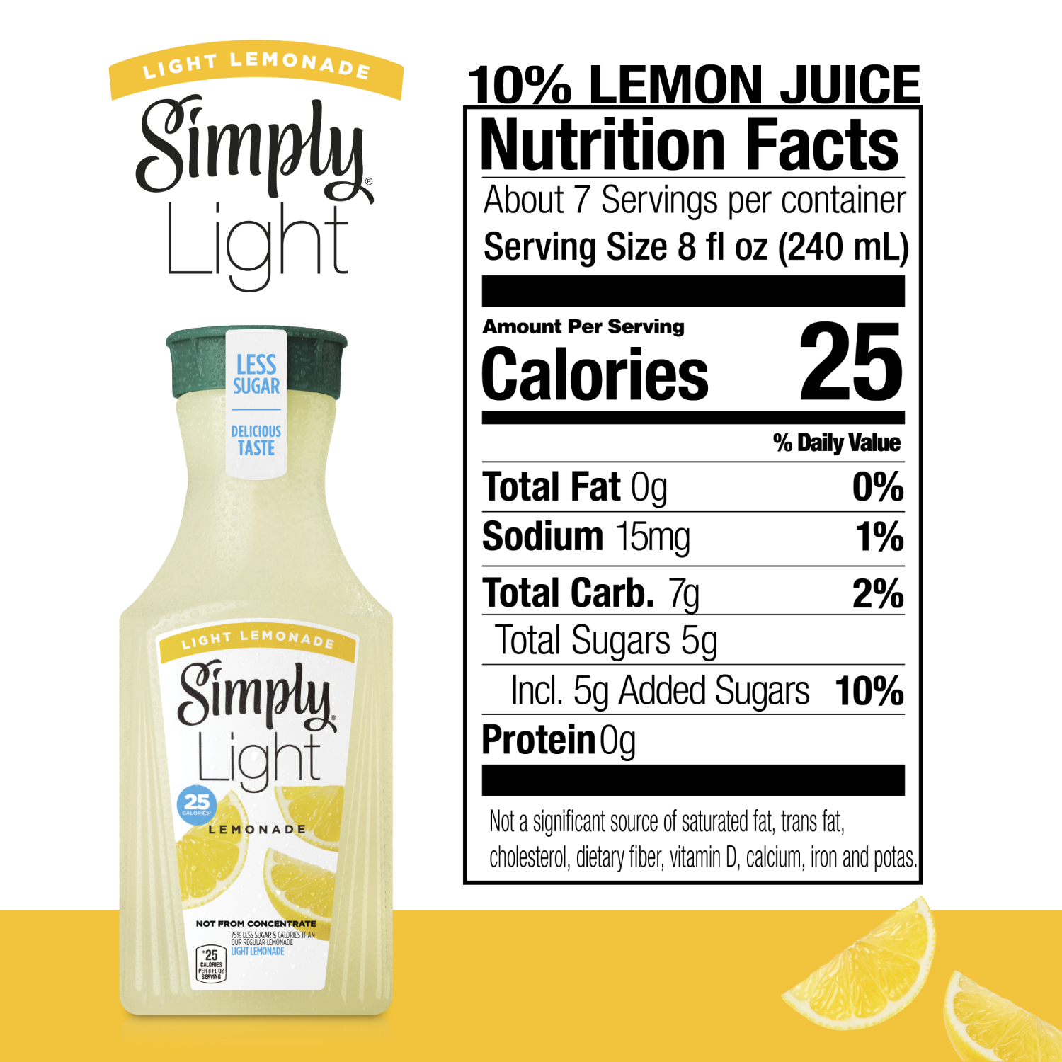 slide 4 of 4, Simply Light Lemonade Bottle, 52 fl oz, 1 ct