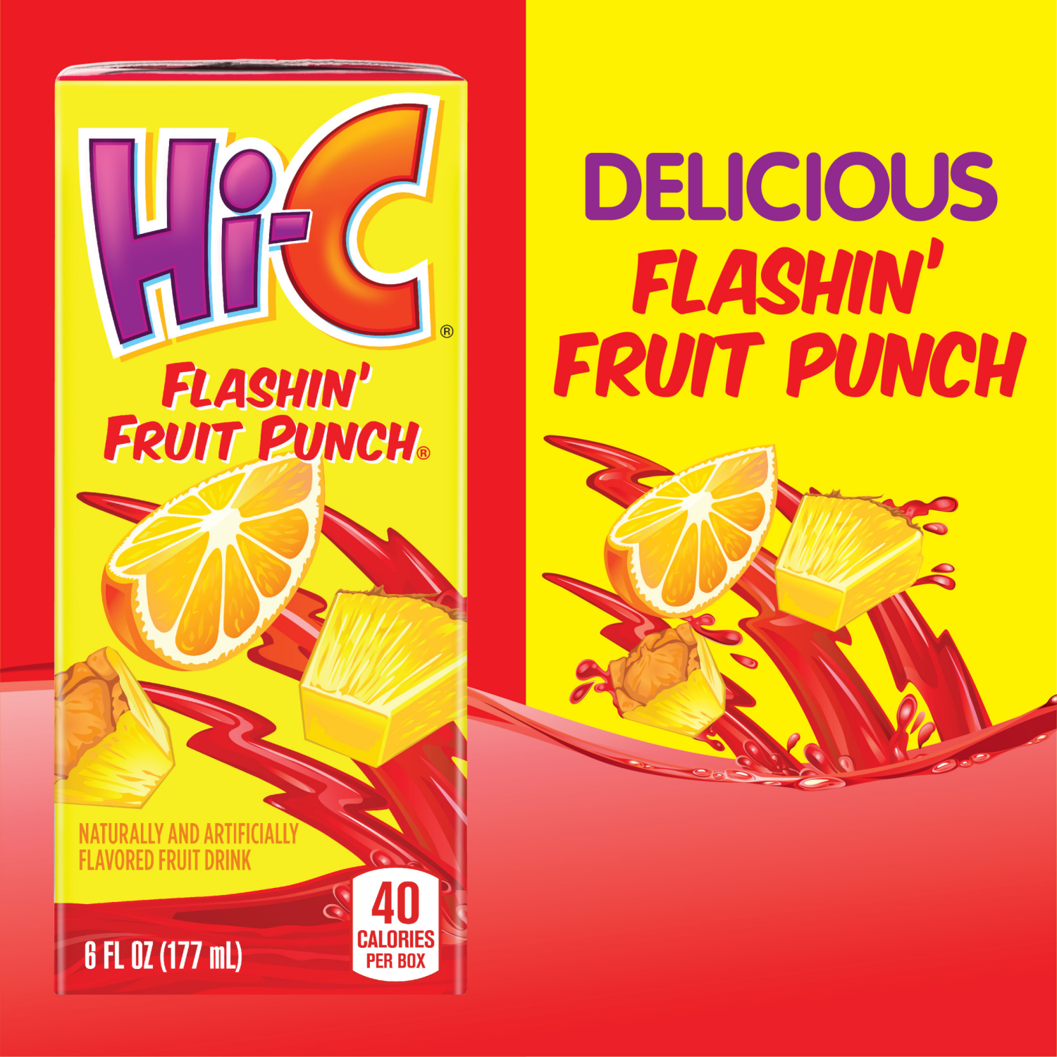 slide 2 of 7, Hi-C Flashin Fruit Punch Cartons, 6 fl oz, 8 Pack, 8 ct