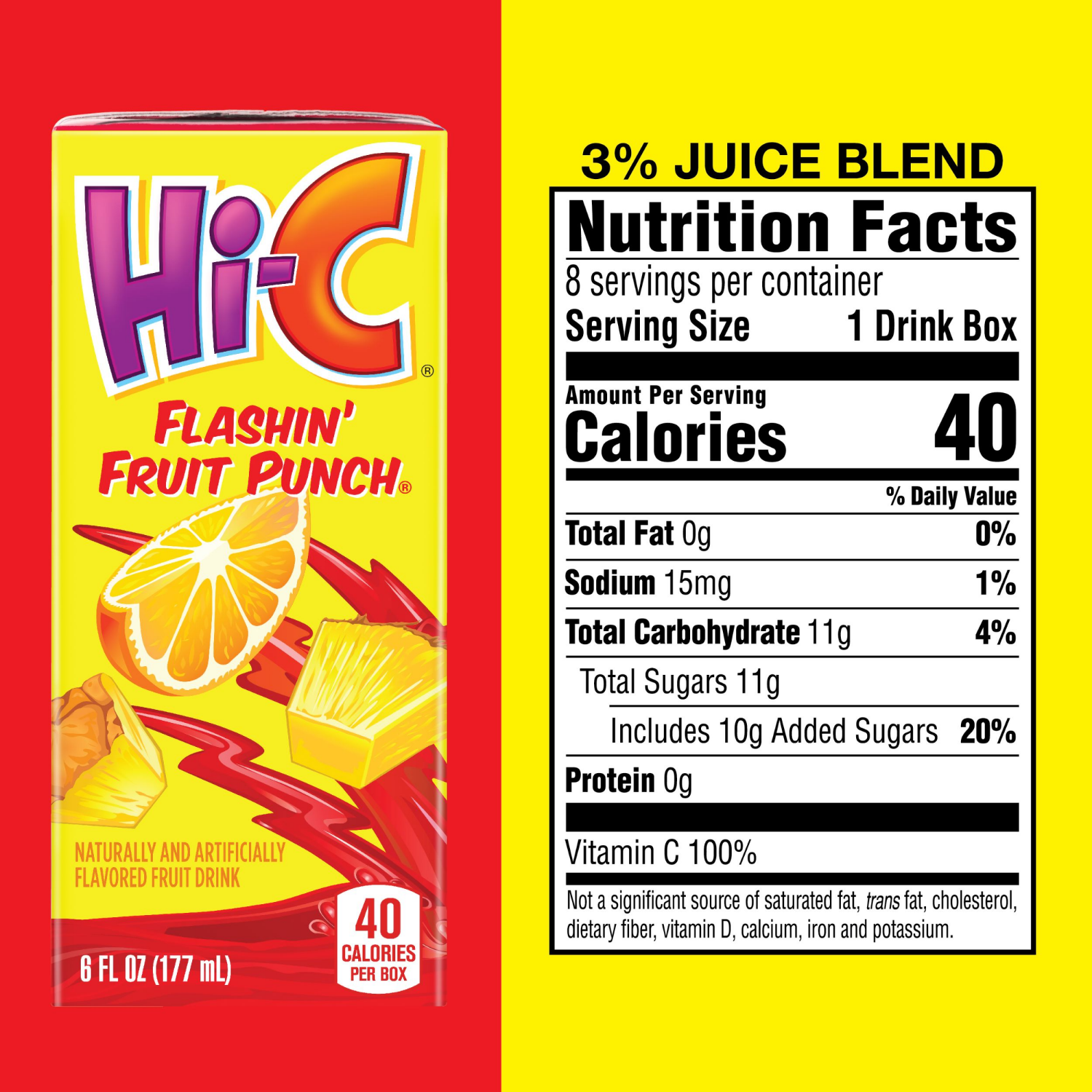 slide 6 of 7, Hi-C Flashin Fruit Punch Cartons, 6 fl oz, 8 Pack, 8 ct