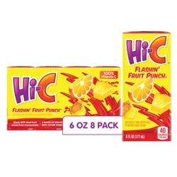 Hi-C Flashin Fruit Punch Cartons, 6 fl oz, 8 Pack