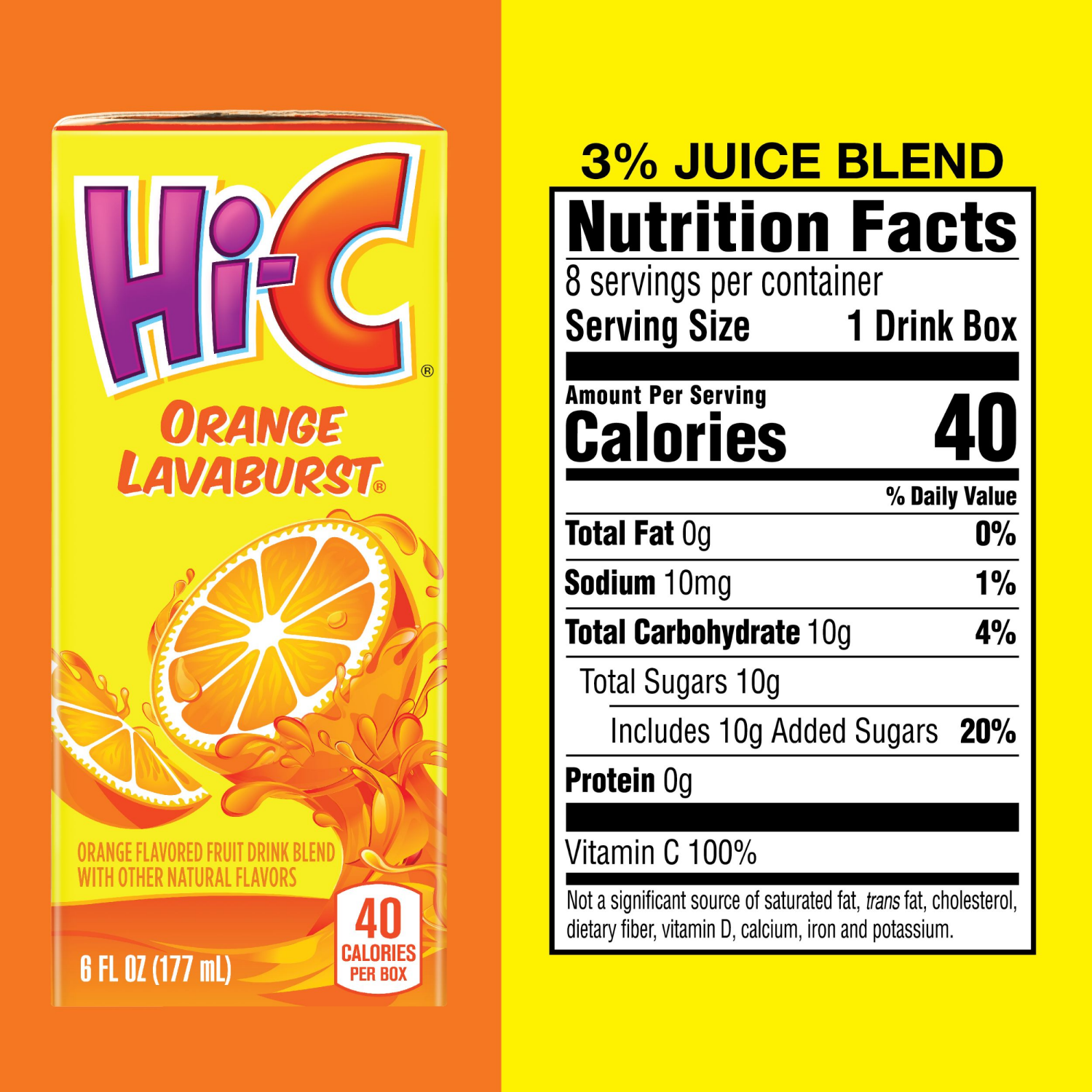 slide 6 of 7, Hi-C Orange Lavaburst Cartons, 6 fl oz, 8 Pack, 8 ct