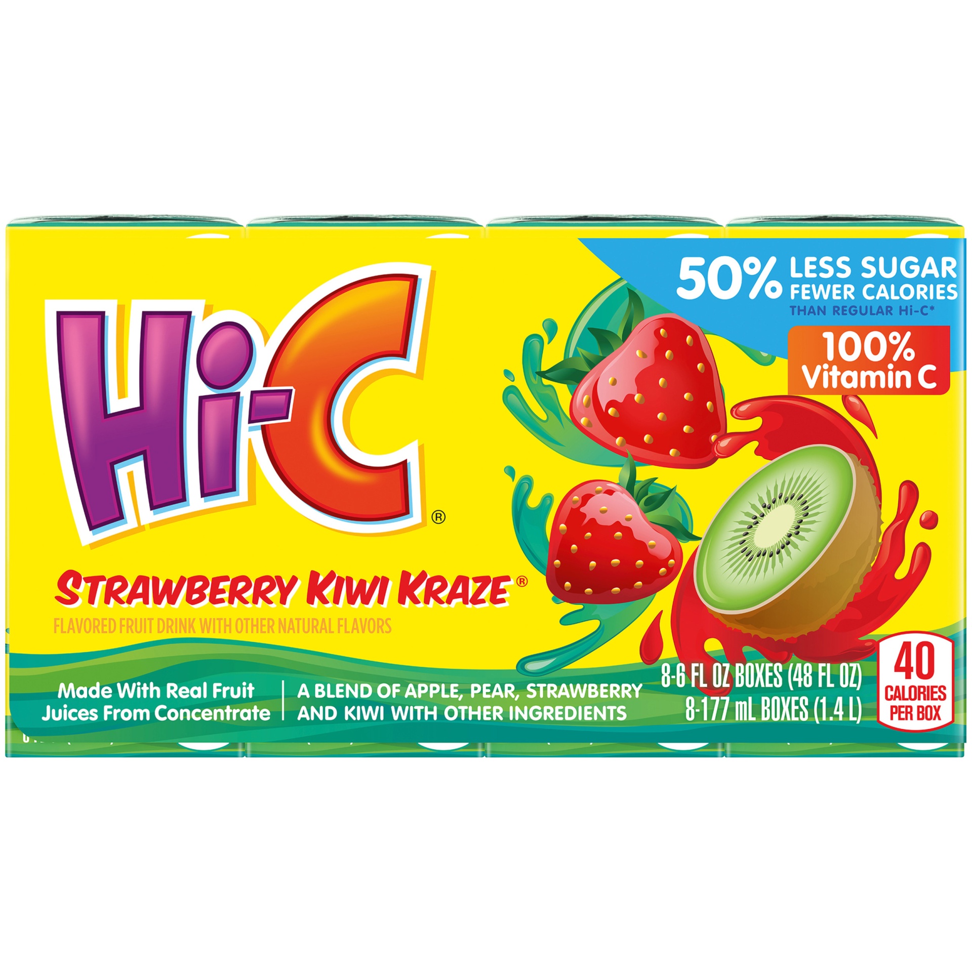 slide 2 of 2, Hi-C Strawberry Kiwi Kraze Cartons- 8 ct, 8 ct