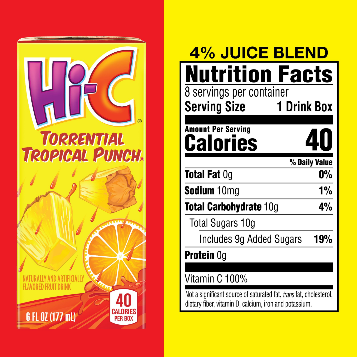slide 6 of 8, Hi-C Torrential Tropical Punch Cartons, 6 fl oz, 8 Pack, 8 ct