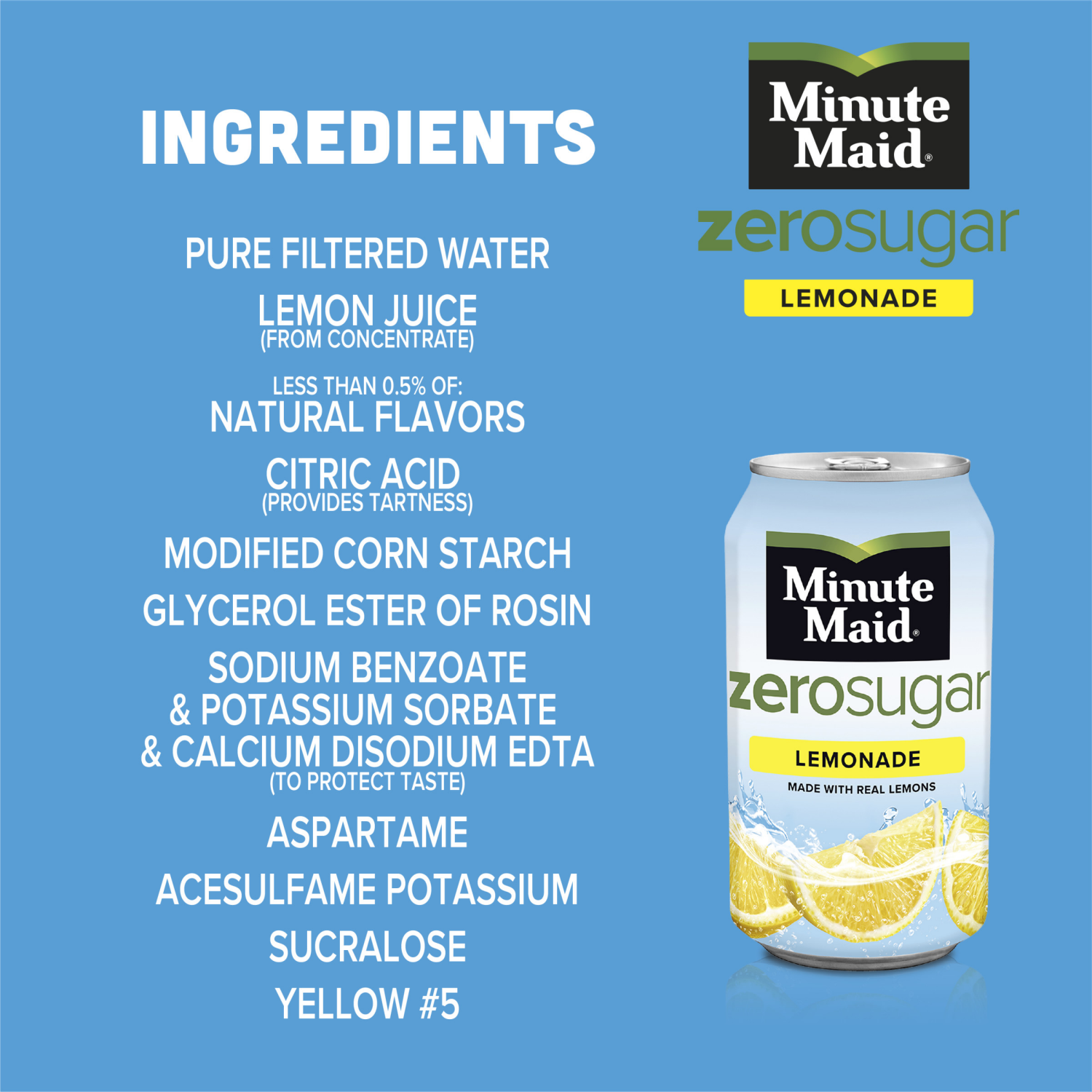 slide 3 of 8, Minute Maid Zero Sugar Lemonade Fridge Pack Cans, 12 fl oz, 12 Pack, 12 ct