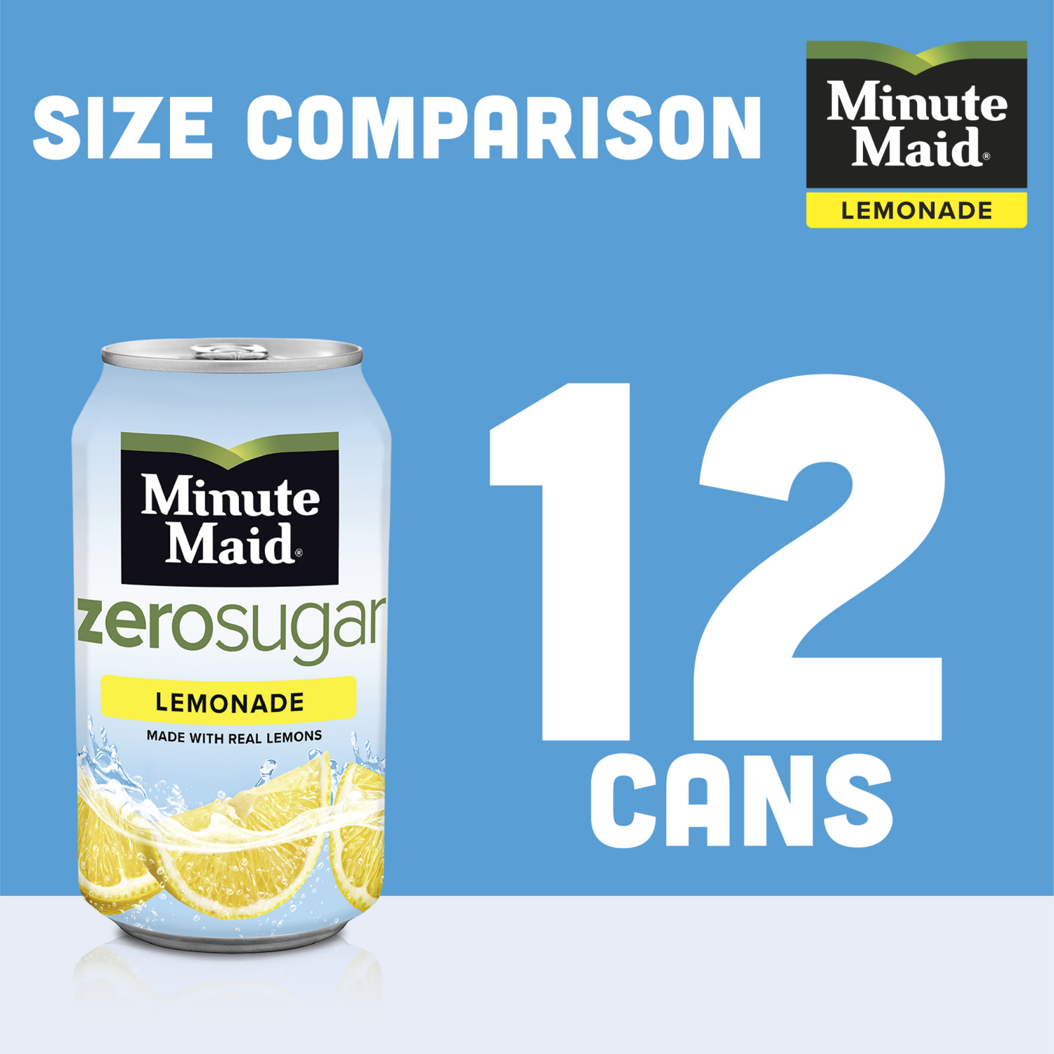slide 5 of 8, Minute Maid Zero Sugar Lemonade Fridge Pack Cans, 12 fl oz, 12 Pack, 12 ct