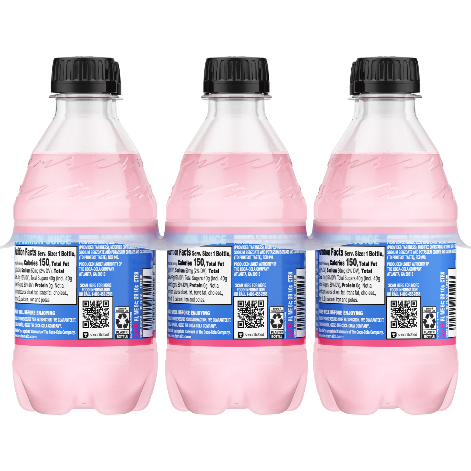 slide 5 of 6, Minute Maid Pink Lemonade Bottles, 12 fl oz, 6 Pack, 6 ct