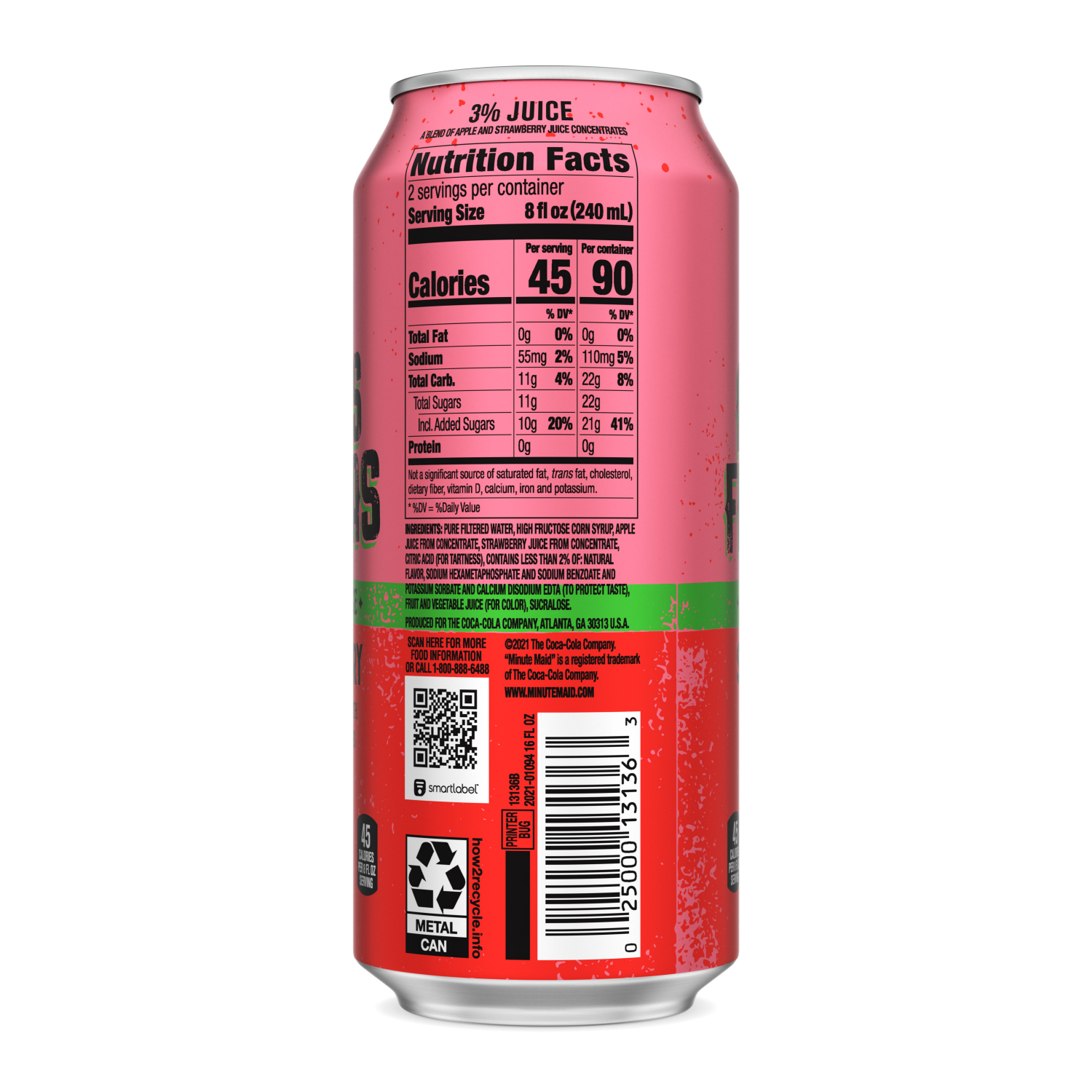 slide 4 of 8, Minute Maid Aguas Frescas Strawberry Can- 16 fl oz, 16 fl oz