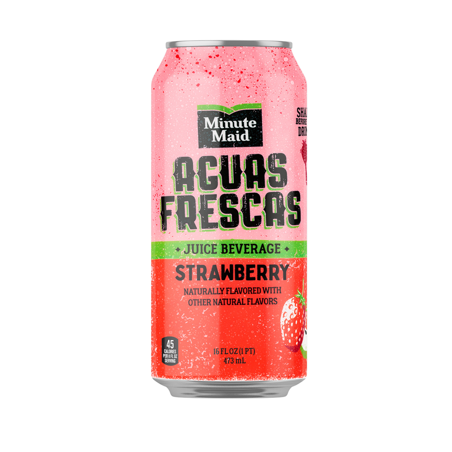 slide 2 of 8, Minute Maid Aguas Frescas Strawberry Can- 16 fl oz, 16 fl oz