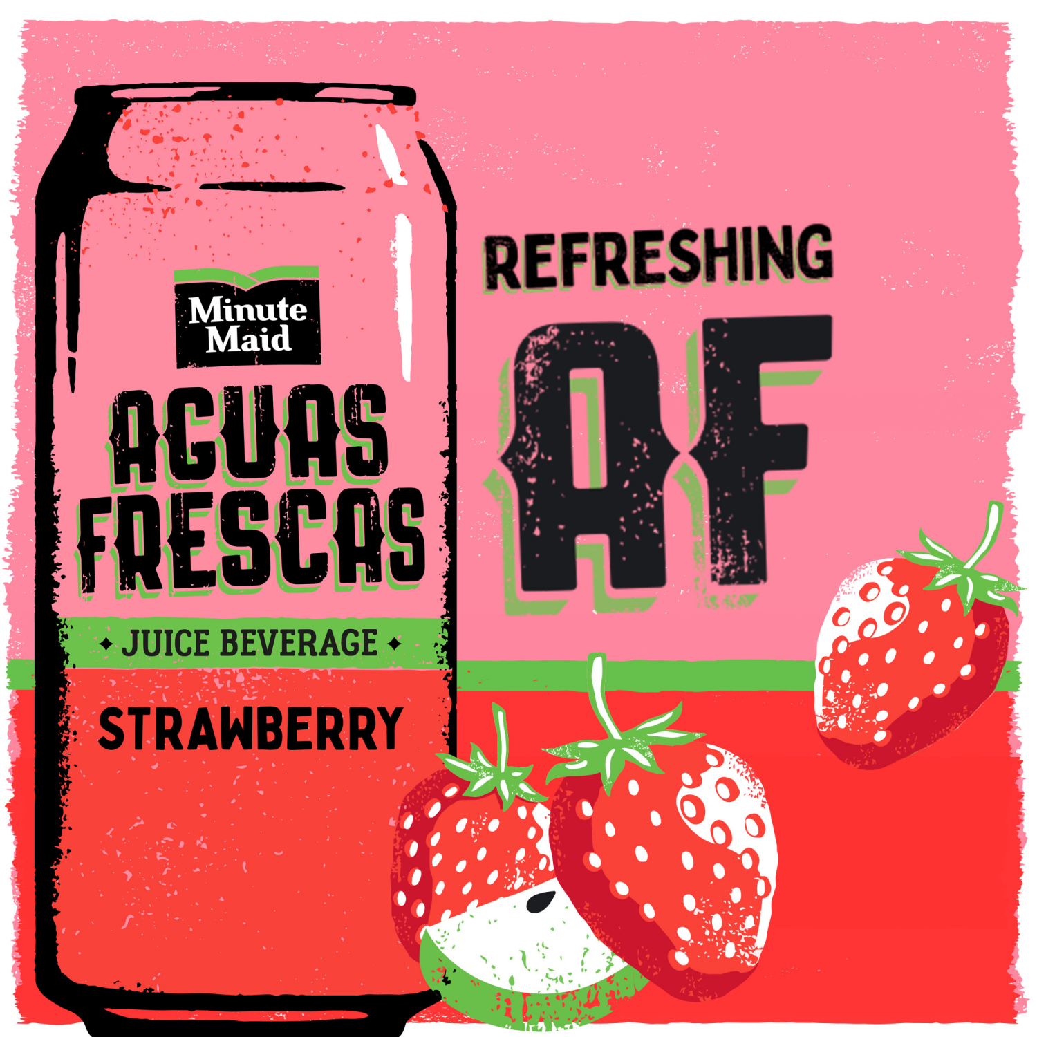 slide 3 of 8, Minute Maid Aguas Frescas Strawberry Can- 16 fl oz, 16 fl oz