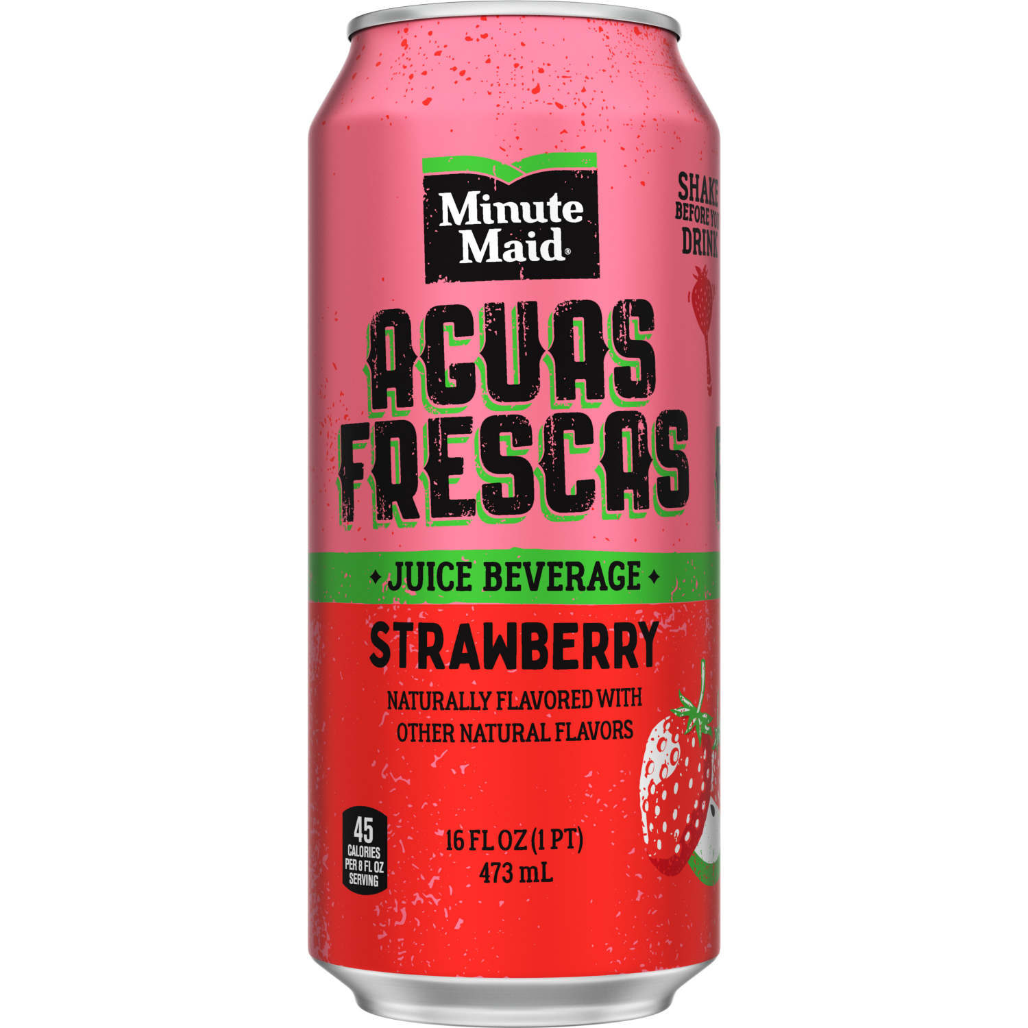 slide 1 of 8, Minute Maid Aguas Frescas Strawberry Can- 16 fl oz, 16 fl oz