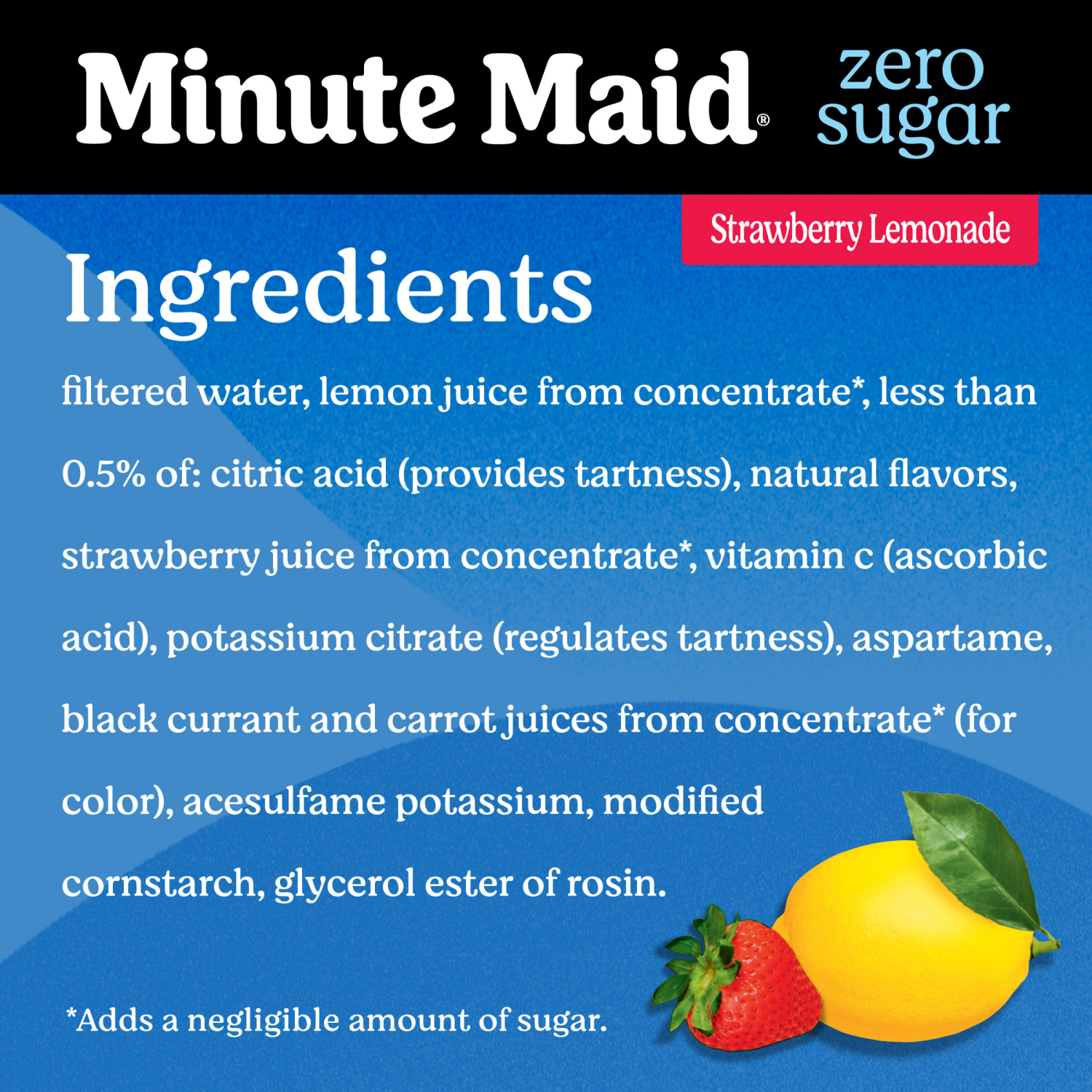 slide 3 of 7, Minute Maid Zero Sugar Strawberry Lemonade (NC) Bottle, 52 fl oz, 52 fl oz