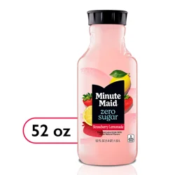 Minute Maid Zero Sugar Strawberry Lemonade (NC) Bottle, 52 fl oz