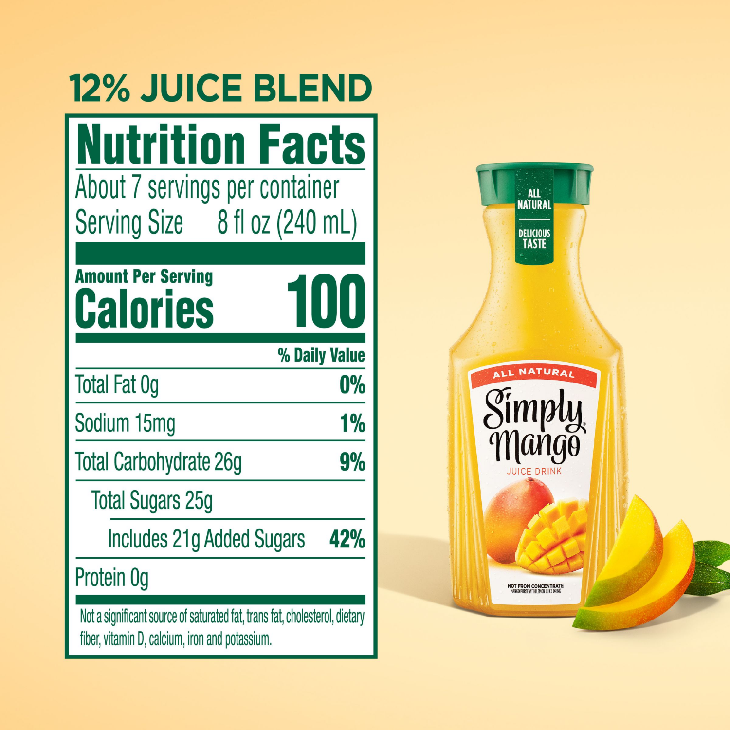 slide 5 of 7, Simply All Natural Juice Drink Mango, 52 fl oz