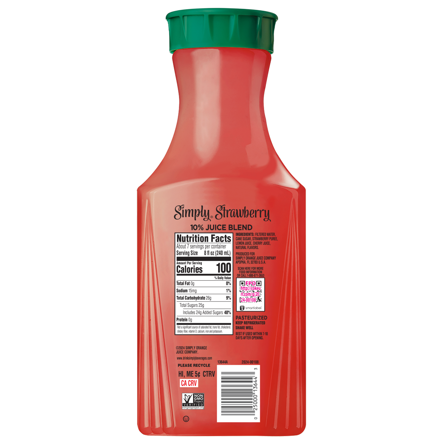 slide 2 of 6, Simply All Natural Juice Drink Strawberry - 52 fl oz, 52 fl oz