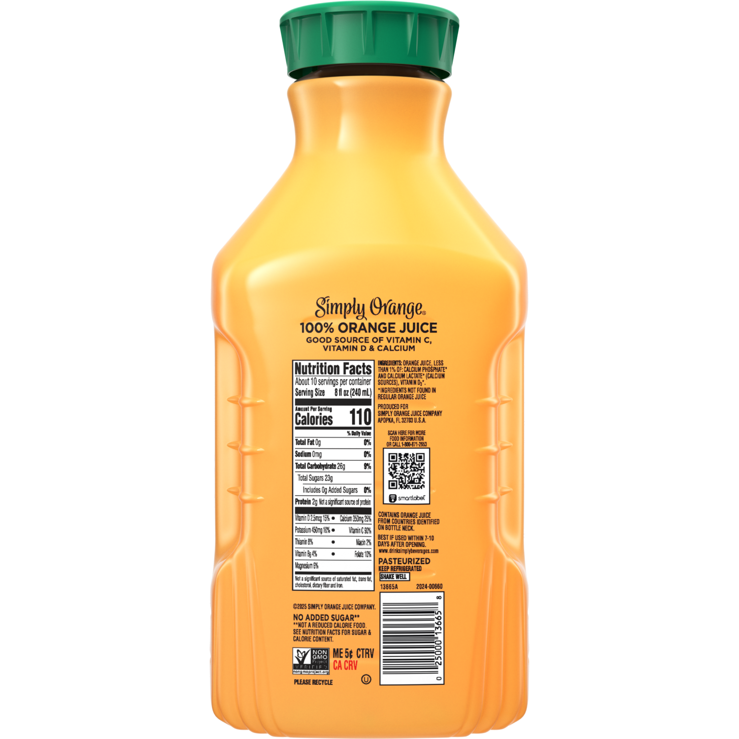 slide 2 of 4, Simply Beverages Orange Pulp Free Juice with Calcium and Vitamin D - 76 fl oz, 76 fl oz