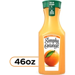 Simply Orange Pulp Free Juice Bottle, 46 fl oz