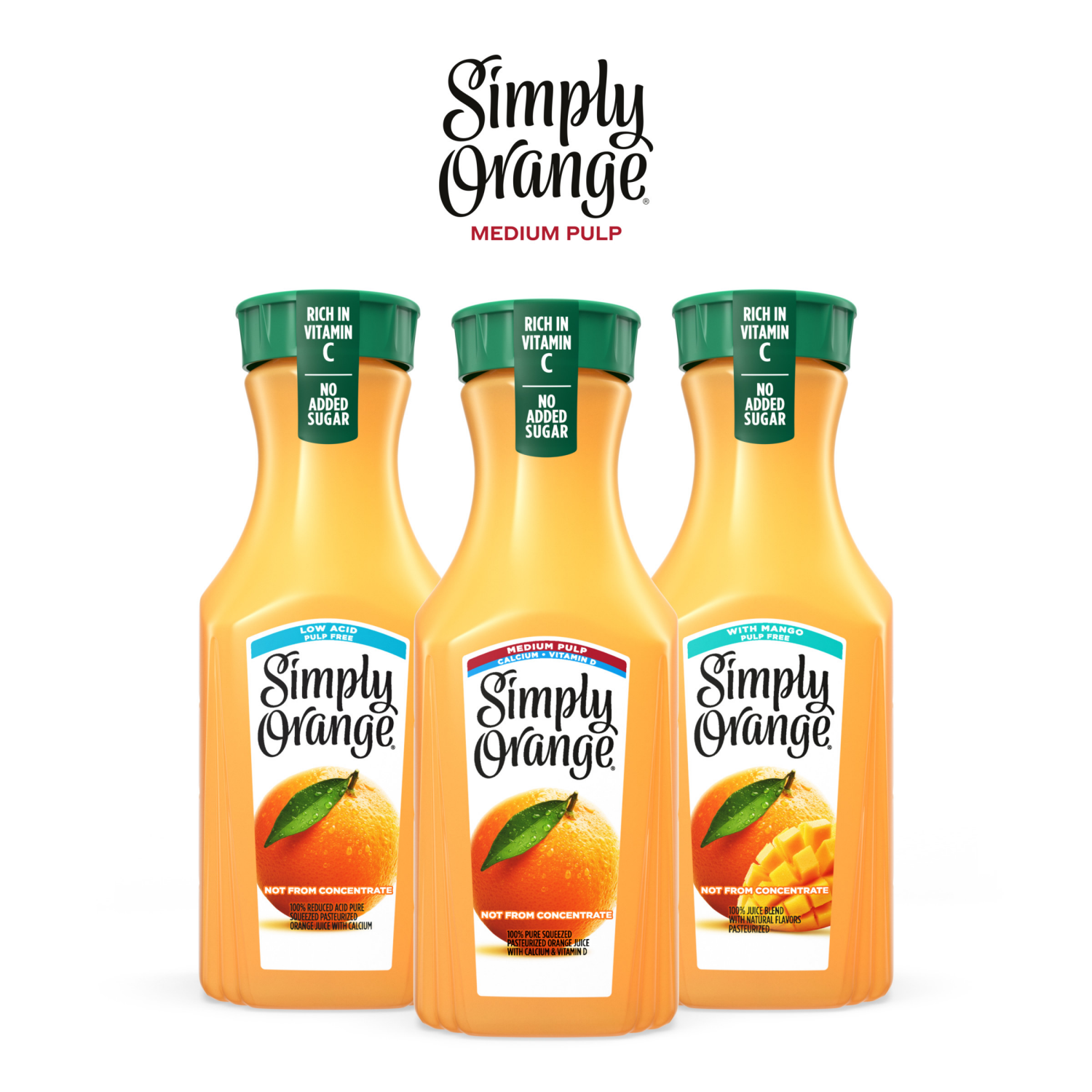 slide 2 of 5, Simply Orange Medium Pulp Calcium and Vitamin D Juice Bottle, 46 fl oz, 46 fl oz